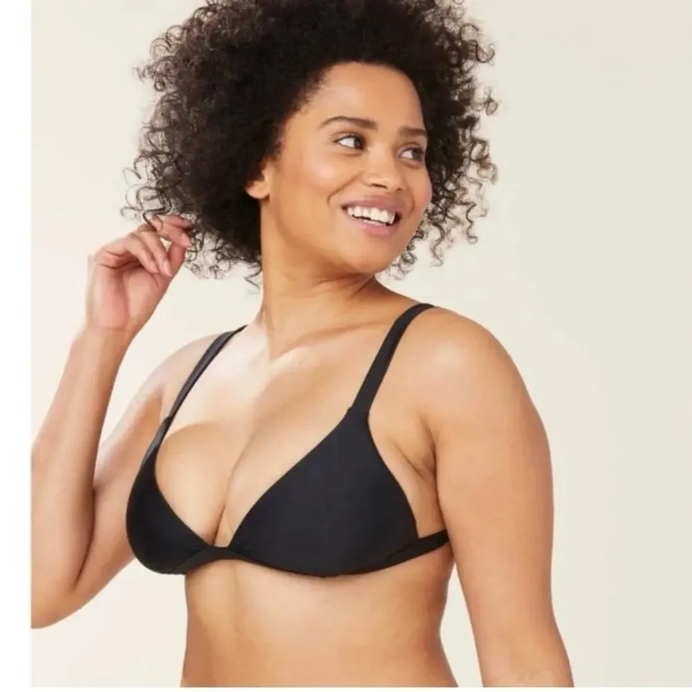 Andie Swim The Caicos Triangle Bikini TopnBlack Adjustable Cups Size‎ M NEW